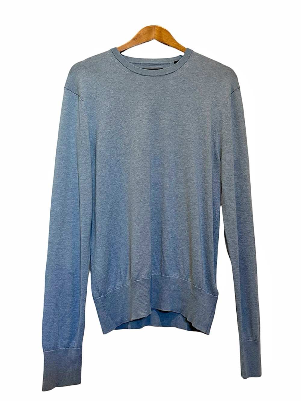 Allsaints Men’s Sweater Nolan Crew Neck Blue Size XL Modal Wool Blend MK053Q